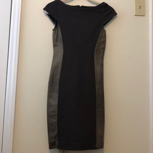 Alice + Olivia two tone grey leather dress - Picture 1 of 4